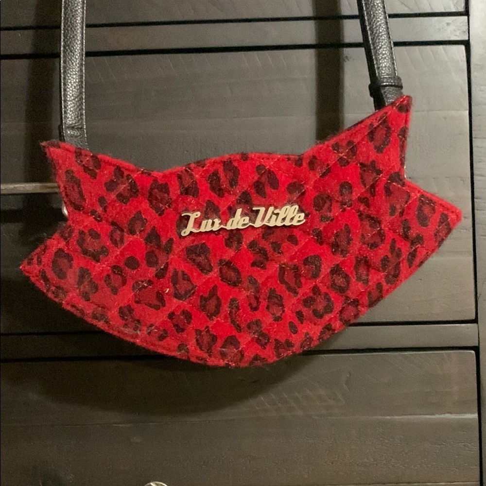 Lux de Ville Red Leopard Print Handbag